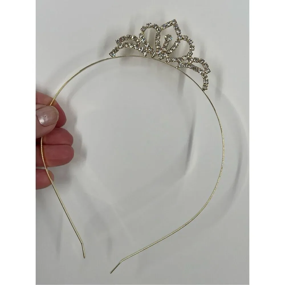 Gold colored cut glass tiara. Prom, special event, wedding .